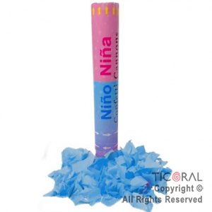 LANZAPAPELITOS REVELACION DE GENERO CELESTE 30 CM x 1